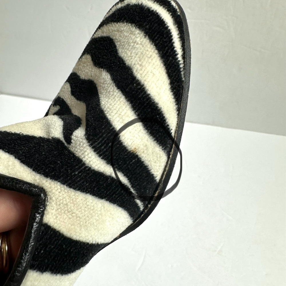 ZALO Zebra Print Velvet Smoking Slipper 7 - Picture 8 of 8